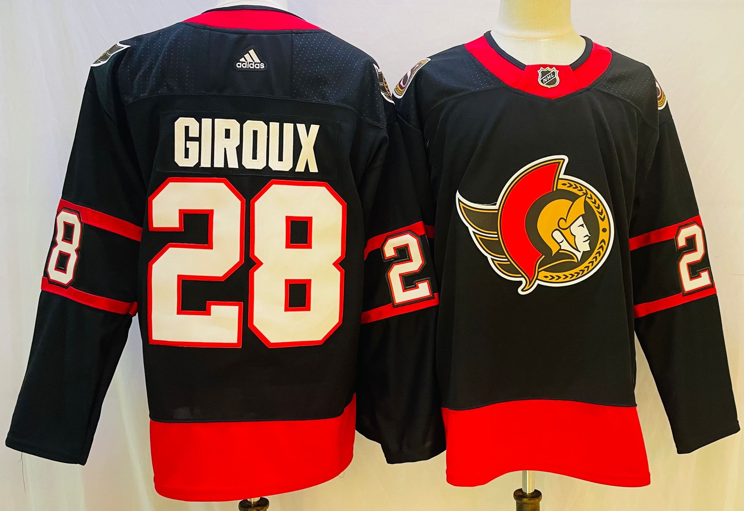 Men Ottawa Senators #28 Giroux Black Throwback 2022 Adidas NHL Jersey